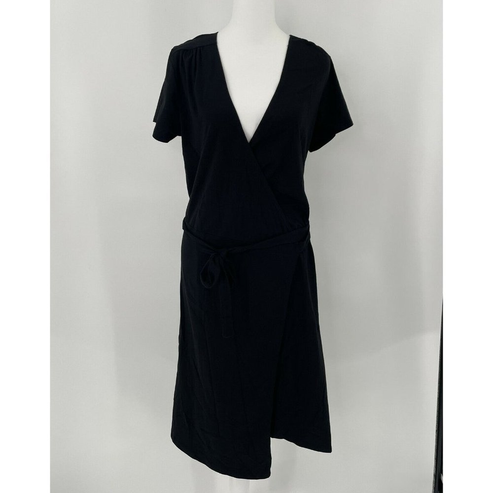 COPY - Pact Wrap Dress Organic Cotton Short Sleeve Black Comfortable Womens Siz…